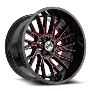 XF Off-Road XF-230 5x127/5x139.7 22x10 -18 Gloss Black & Red Machined