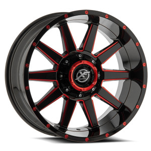 XF Off-Road XF-219 5x139.7/5x150 20x10 -24 Gloss Black & Red Milled