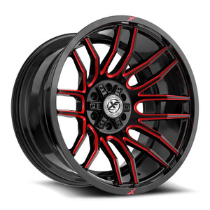 XF Off-Road XF-232 6x135/6x139.7 17x9 +12 Gloss Black & Red Milled