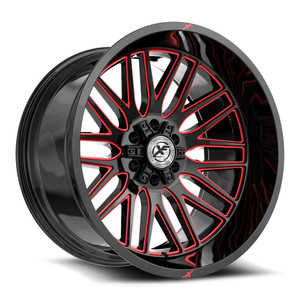 XF Off-Road XF-240 6x135/6x139.7 20x9 +12 Gloss Black & Red Milled