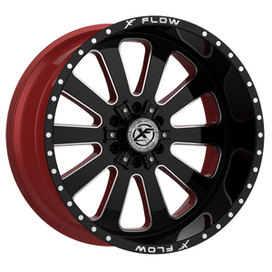 XFX Flow XFX-302 5x139.7/5x150 22x12 -44 Gloss Black & Milled With Red Inner