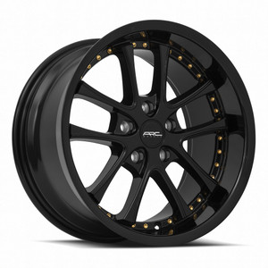Vors AR5 5x108 17x9 +30 All Black Gold Rivet
