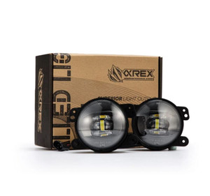 AlphaRex Universal Chrysler/Dodge/Hummer/Jeep DoubleTap Dual Color LED Proj Fog Lights - White/Amber - 210004 Photo - Primary