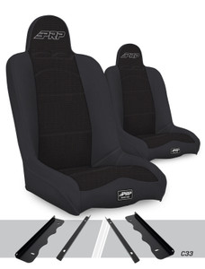 PRP 95-01 Jeep Cherokee XJ Daily Driver High Back Suspension Seats Kit (Pair) - Black - A140110-C33-50 Photo - Primary