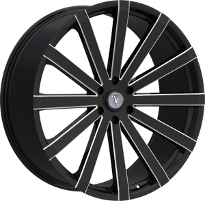 VELOCITY 12 6X139.7 22x9 +30 BLACK AND MILLED
