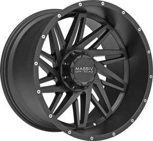 MASSIV OFF-ROAD OR3 6X135/6X139.7 20x10 -18 SATIN BLACK W/ MILLED RIVETS