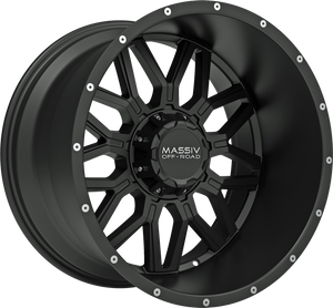 MASSIV OFF-ROAD OR1 5X127/5X139.7 20x12 -44 SATIN BLACK W/ MILLED RIVETS
