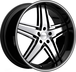 RAVETTI M6 5X120 22x10.5 +32 BLACK MACHINED
