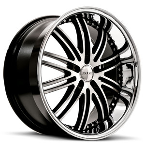 XIX Wheels XIX 23 5x114.3 20x10 +40 Gloss Black Machined with Stainless Steel Lip