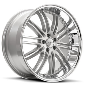 XIX Wheels XIX 23 5x120 22x9 +15 Silver Machined with Stainless Steel Lip