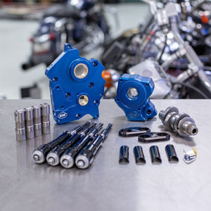 S&S Cycle 2017+ Oil Cooled M8 Models Chain Drive 475C Cam Chest Kit w/ Blk Pushrod Tubes - Incl. VVT - 310-1012C Photo - Primary