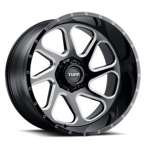 Tuff T2B 8x170 26x14 -72 GLOSS BLACK W/ MILLED SPOKES