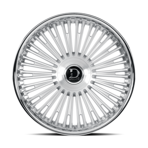 DOLCE LUXURY RAZZO Blank 22x9.5 +18 Glossy Sliver Brush Face Stainless Lip