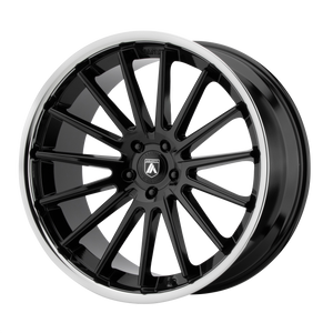 Asanti Black 024 5x130 20x10.5 +25 GLOSS BLACK W/ CHROME LIP