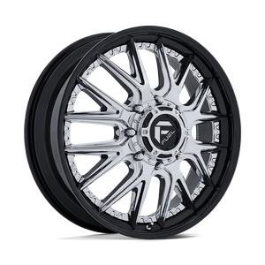 Fuel 1PC 407 8x210 20x8.25 +105 CHROME W/ GLOSS BLACK LIP