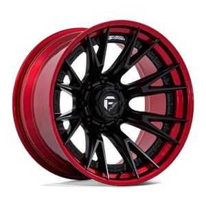 Fuel 1PC 402 8x170 20x10 -18 MATTE BLACK W/ CANDY RED LIP