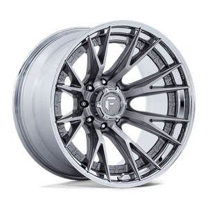 Fuel 1PC 402 8x165.1 22x10 -18 PLATINUM W/ CHROME LIP