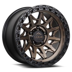 LOCK OFFROAD LUNATIC 8x180 20x9 +20 Matte Bronze W Matte Black Ring