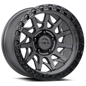 LOCK OFFROAD LUNATIC 8x180 17x9 +1 Matte Grey W Matte Black Ring