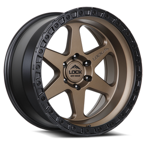 LOCK OFFROAD OLYMPUS 6x139.7 18x9 +12 Matte Desert Bronze W Matte Black Ring