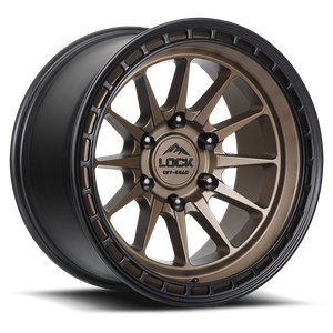 LOCK OFFROAD BAJA 5x127 17x9 +12 Matte Desert Bronze W Matte Black Ring