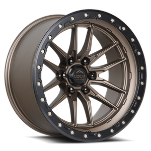LOCK OFFROAD KRAWLER 6x139.7 18x9 +1 Matte Bronze W Matte Black Ring
