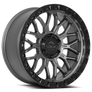 LOCK OFFROAD COMBAT 8x180 20x10 +18 Matte Grey W Matte Black Ring