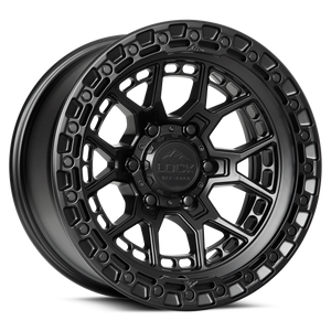 LOCK OFFROAD COMMANDO 6x139.7 17x9 +12 Matte Grey W Matte Black Ring