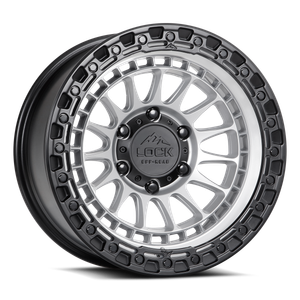 LOCK OFFROAD MOJAVE 5x127 17x8.5 +25 Matte Silver With Matte Black Ring