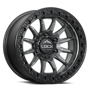 LOCK OFFROAD TRAIL 5x127 17x9 +1 Matte Grey W Matte Black Ring