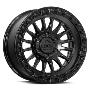 LOCK OFFROAD GRIT 6x139.7 17x8.5 +25 Matte Black W Gloss Black Ring