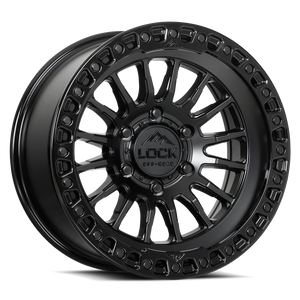 LOCK OFFROAD GRIT 6x139.7 17x9 +12 Matte Black W Gloss Black Ring