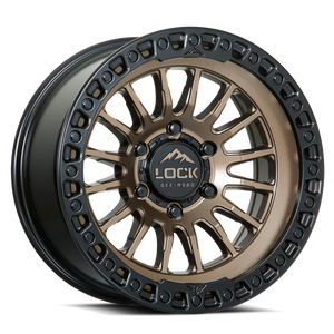 LOCK OFFROAD GRIT 6x139.7 17x8.5 +25 Matte Bronze W Matte Black Ring