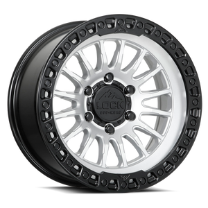 LOCK OFFROAD GRIT 6x135 17x9 +12 Matte Silver W Matte Black Ring