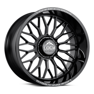LOCK EXTREME RAMPAGE 8x170 20x9 +1 Gloss Black Milling