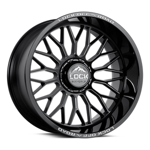 LOCK EXTREME RAMPAGE 8x165.1 20x10 +18 Gloss Black Milling
