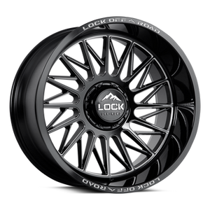LOCK EXTREME ASSAULT 8x170 20x9 +1 Gloss Black Milling
