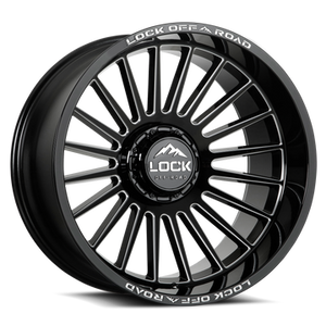 LOCK EXTREME INVASION 8x165.1 20x10 +18 Gloss Black Milling