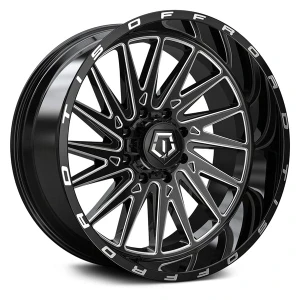 TIS 547BM 5X5.00 20x10 -25 Gloss Black w/Milled Accents