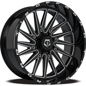 TIS 547BM 5x127 20x12 -44 Gloss Black w/Milled Accents