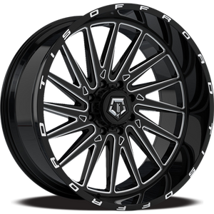 TIS 547BM 5X5.00 20x12 -44 Gloss Black w/Milled Accents