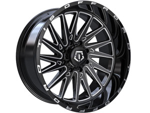 TIS 547BM 8X6.50 22x10 -19 Gloss Black w/Milled Accents