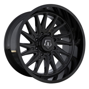 TIS 547B 8X6.50 26x12 -44 Gloss Black w/Milled Lip Logo