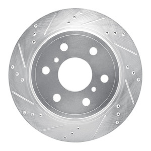 R1 07-20 Cadillac Escalade EXT Rear Drilled & Slotted Silver Brake Rotor Set - WGPN1-48056