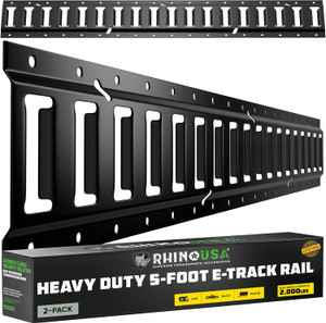 5Ft E-Track Tie-Down Rails, Black (2 Pack) - TD-ETRAIL5-2PK-BLK