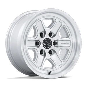 Black Rhino Hard Alloys ECHO 6x135 17x8.5 +25 Gloss Silver W/ Machined Face