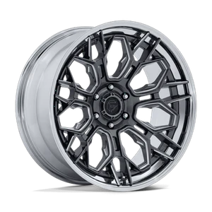 Fuel 1PC HIVE 6x139.7 22x10 -18 Gloss Gunmetal W/ Chrome Lip