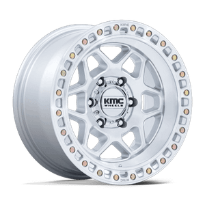 KMC TORX 6x139.7 17x8.5 +0 Gloss Silver W/ Machined Face