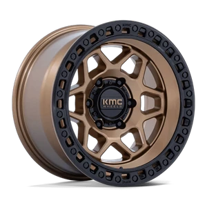 KMC TORX 6x135 17x8.5 +25 Matte Bronze W Gloss Black Lip