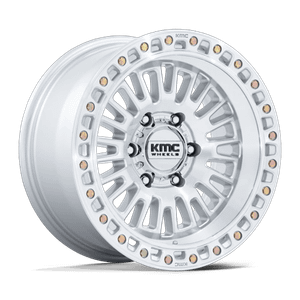 KMC AZTEC 5x127 17x8.5 +0 Gloss Silver W/ Machined Face